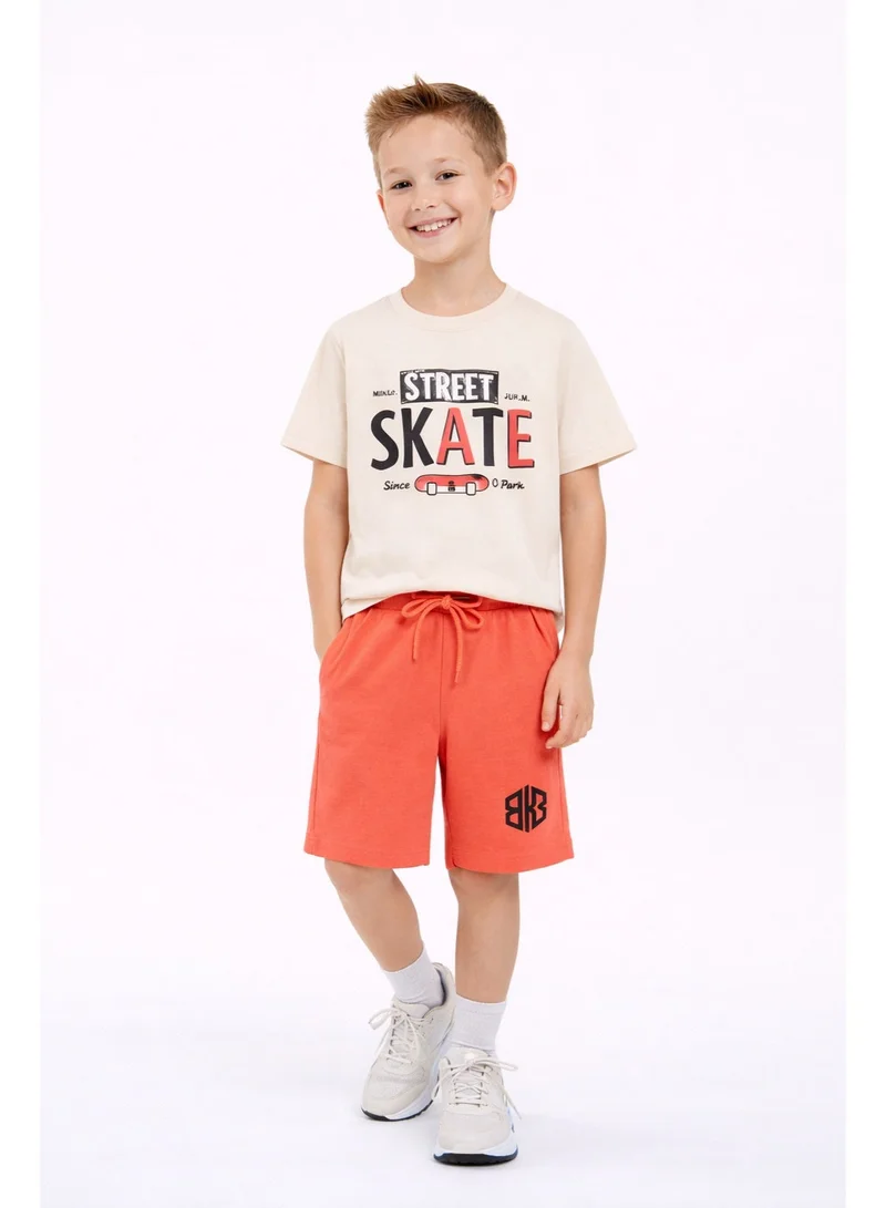 Victor And Jane  Boys Street Skate T-Shirt & Orange Shorts Set for Men | Best Price UAE